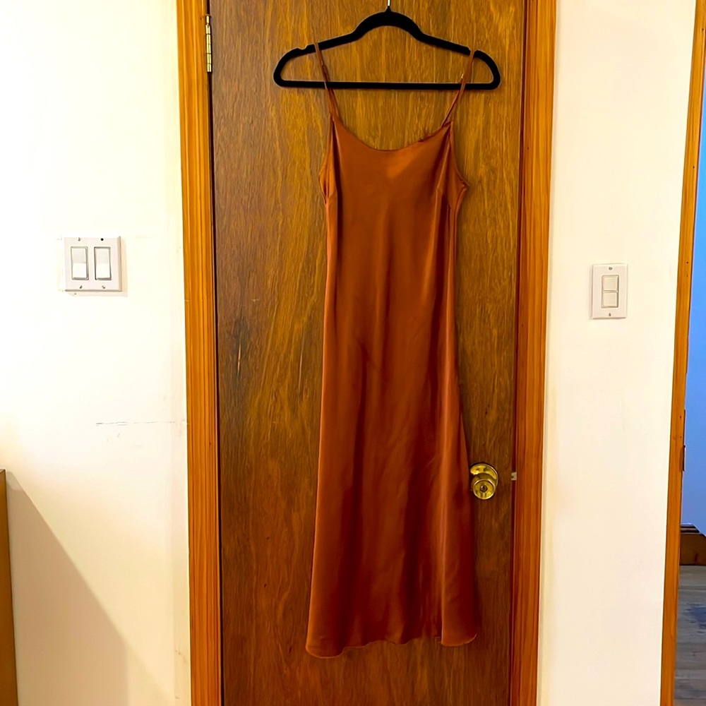 Grade & Gather Silk Orange Dress